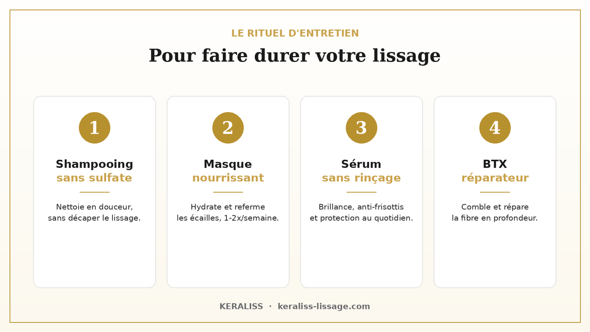 Entretien du lissage : le rituel sans sulfate pour des cheveux lisses, brillants et réparés