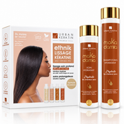 Coffret Lissage Complet Urban Keratin Ethnik + Makadamia Hydratant — Lissage Kératine Cheveux Afro, Crépus & Frisés Secs