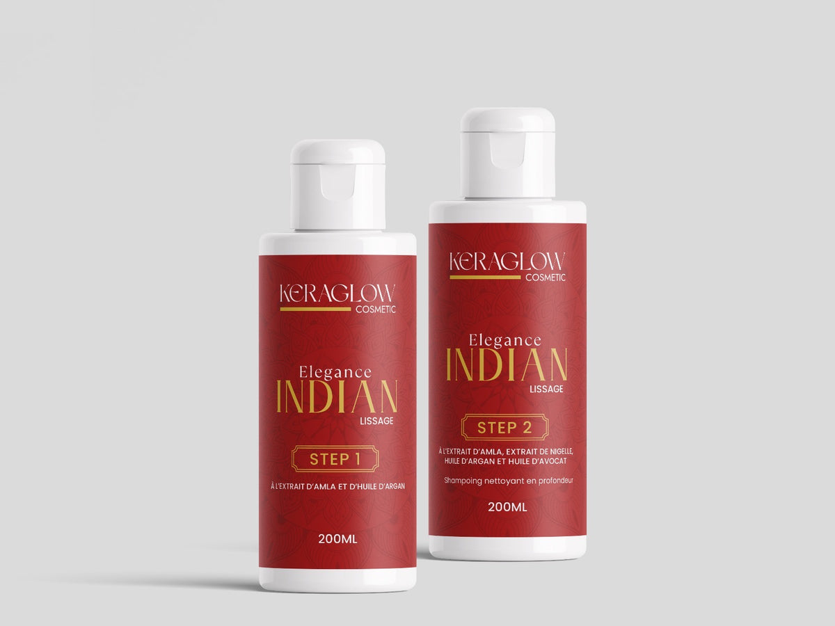 Lissage indien KERAGLOW -Huile Alma- de Nigelle- d'Argan et Avocat - 120ML