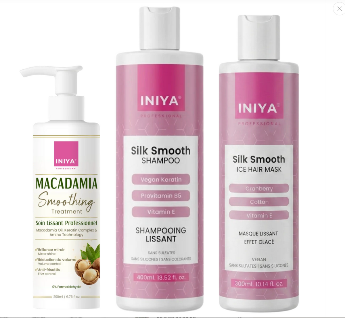Iniya Macadamia Smooth — Lissage Brésilien Professionnel | Kératine, Huile de Macadamia & Technologie Amino
