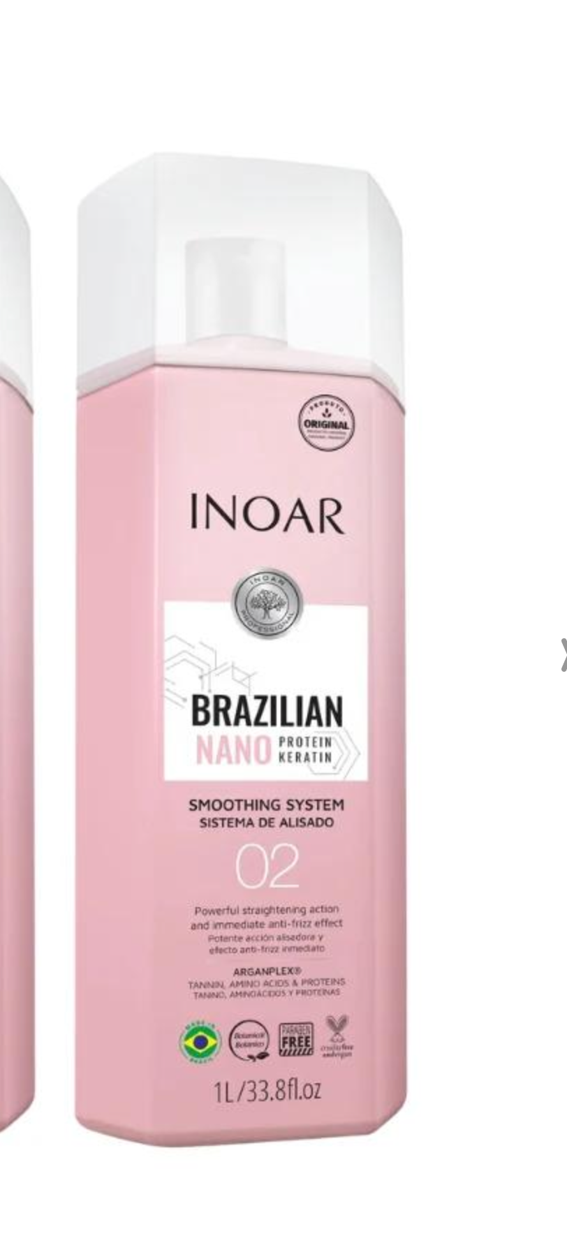 Kit lissage brésilien Brazilian Nano Protein Keratin Inoar 2 produits de 1 L