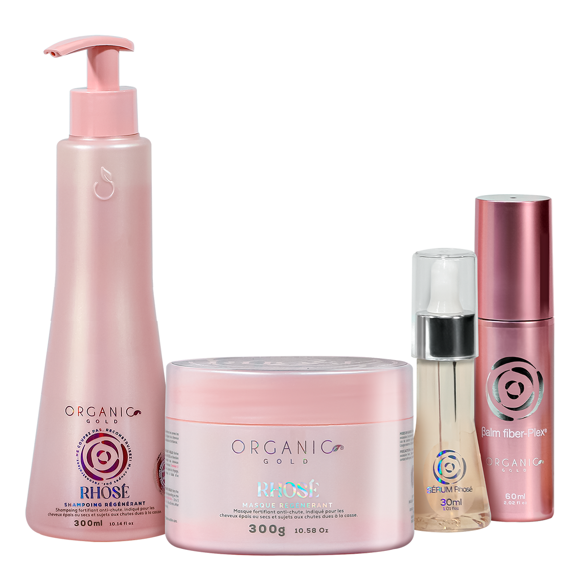 coffret complet soin cheveux fortifiant Shampoing-Masque -Balm Fiber-plex+ SÉRUM RHOSÉ