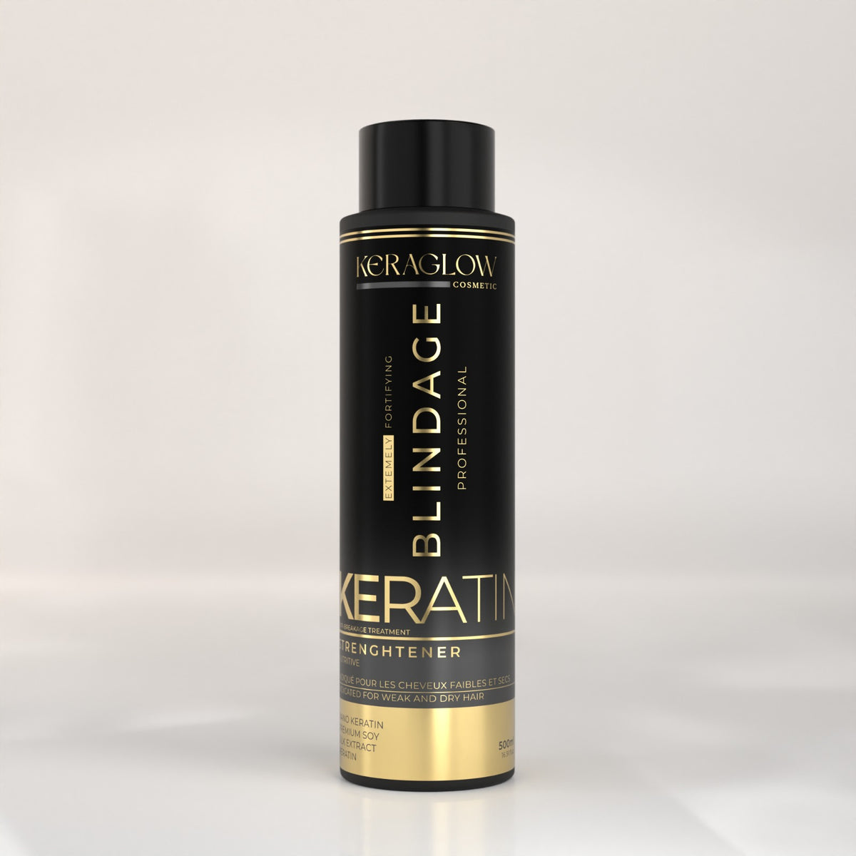 Blindage Kératine -soin reconstructeur - cheveux abîmés - kératine, soja et protéines de soie 500ml