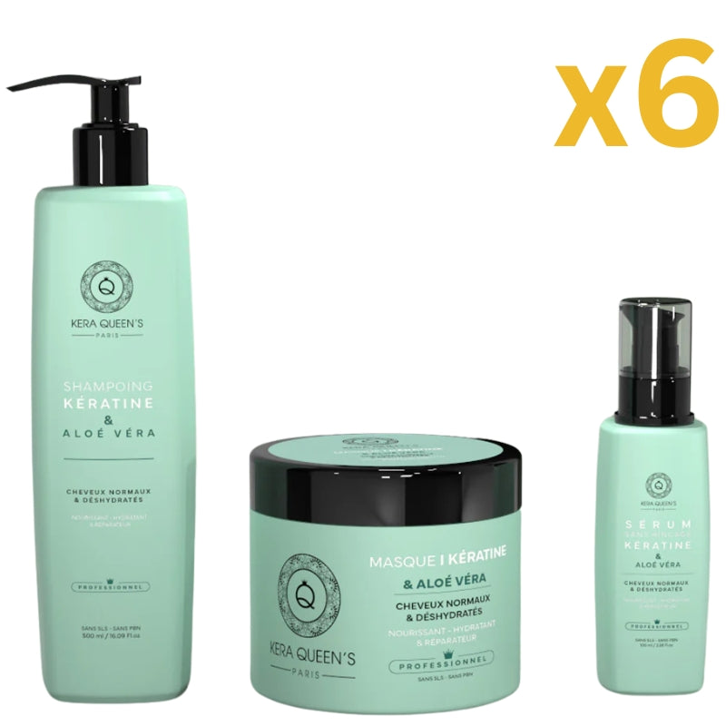 Lot Pour Pro Kit Sans Sulfate Kera Queen's Rituel Keratine et Aloe Vera Lissage Expert