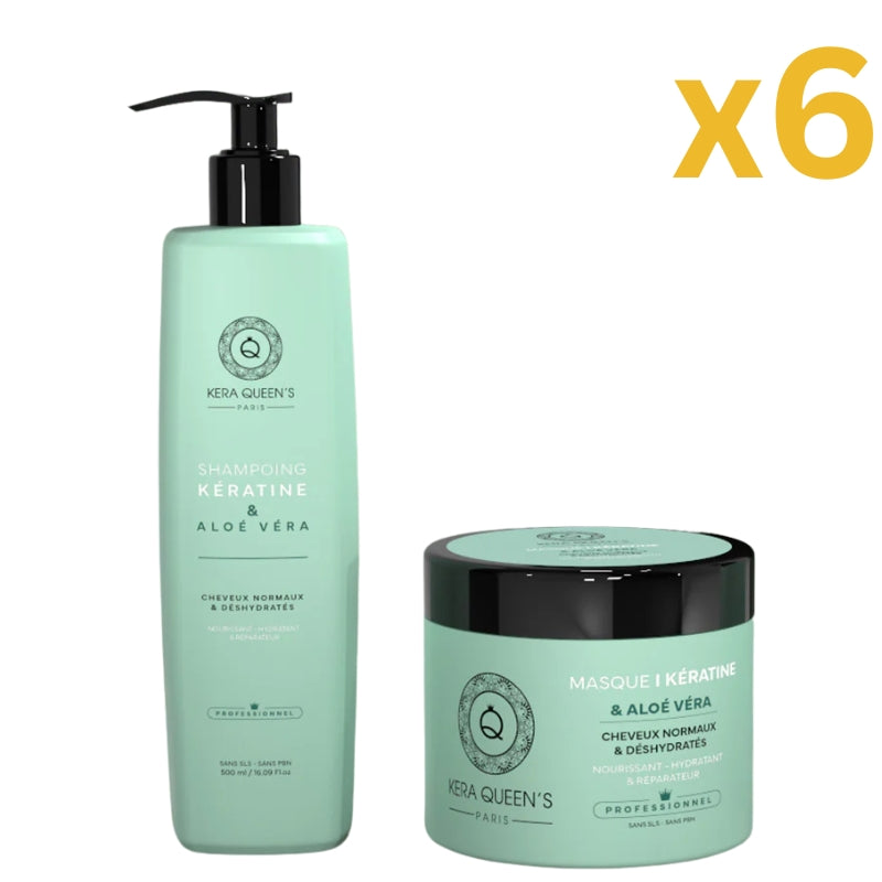 Lot Pour Pro Kit Sans Sulfate Kera Queen's Rituel Keratine et Aloe Vera Lissage Expert
