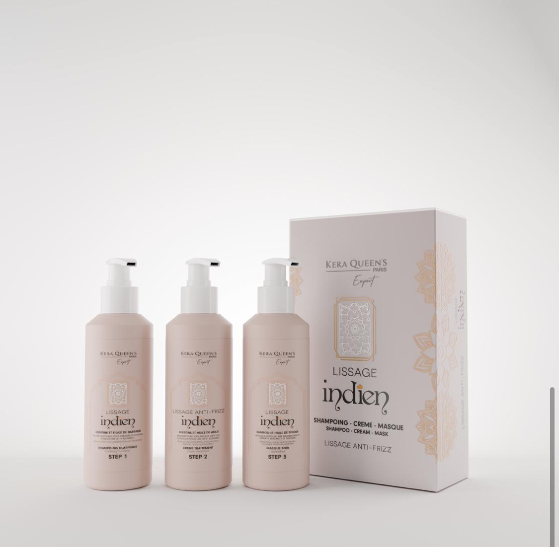Lissage Indien Kera Queens – Kit Lissage Professionnel Anti Frizz