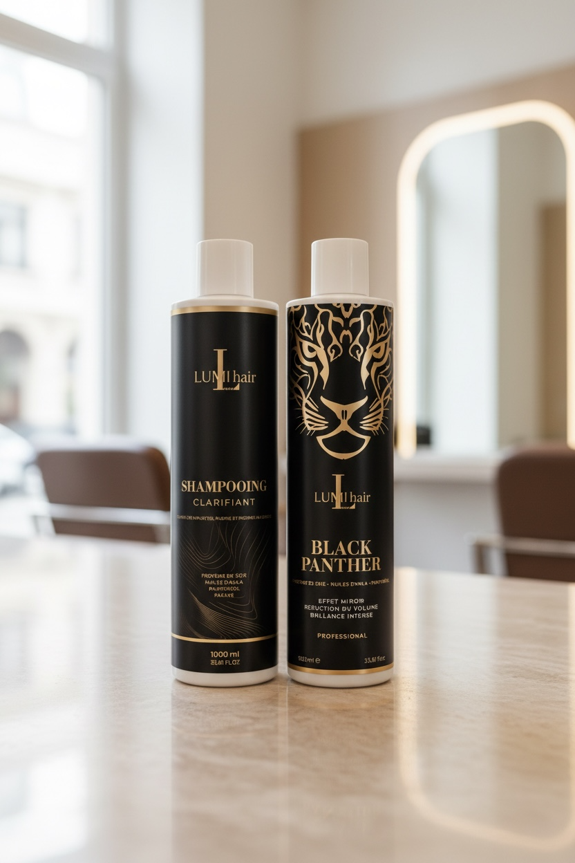 Lissage Brésilien & Indien LUMI hair Paris – Protéine de Soie & Huile d'Amla | Kit Black Panther + Shampooing