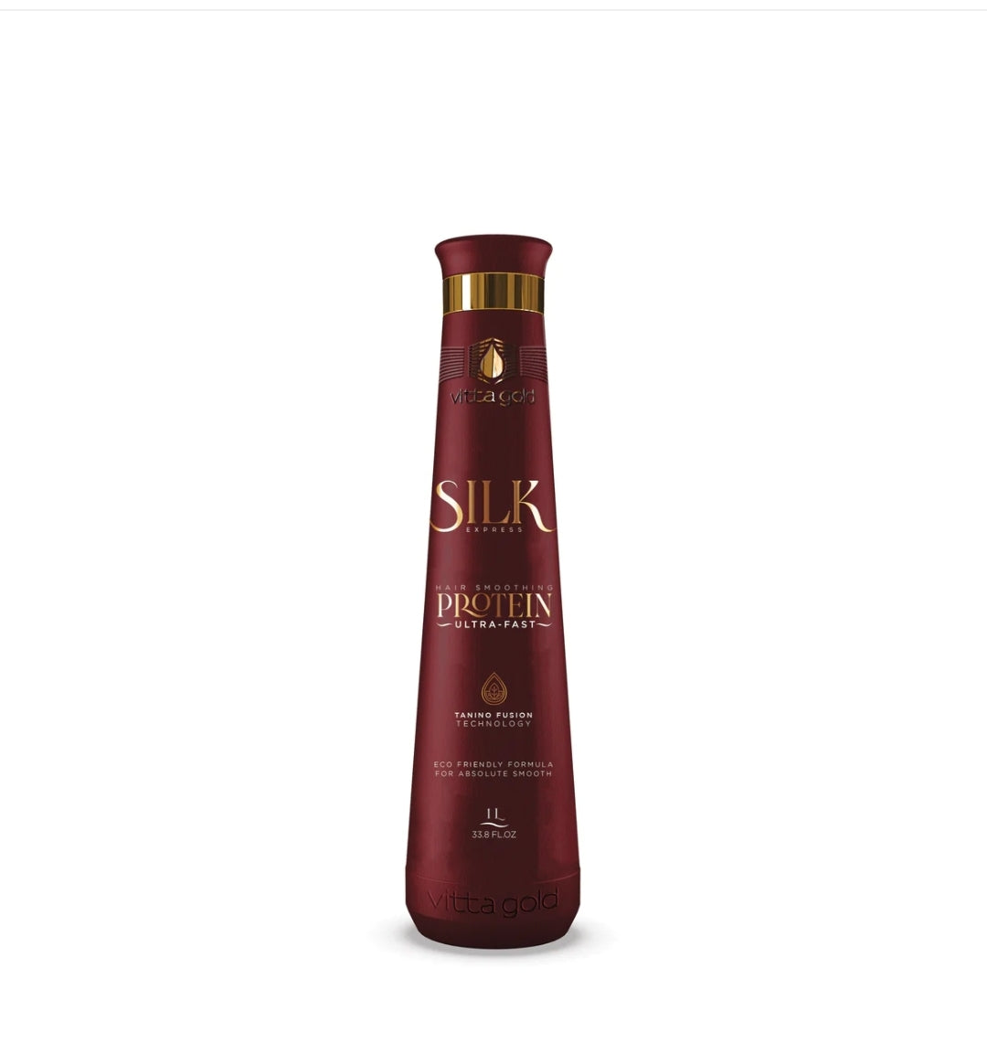 Lissage Brésilien Silk Express Vitta Gold – Sans Formol, Pose 15 min, Effet Lisse Immédiat (1L)