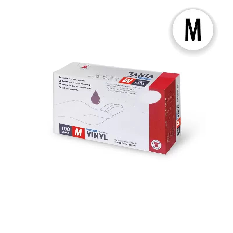 Gants vinyle transparent taille Medium boîte 100