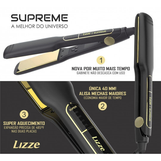 Lisseur Supreme Titânio 250° C - 4 cm de largeur + kit de polissage Lizze