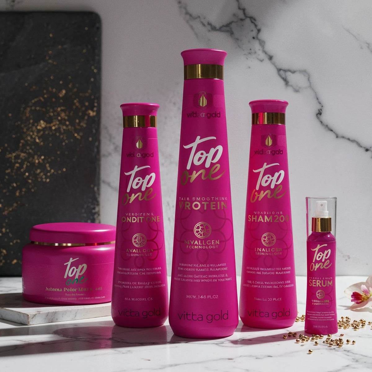 Lissage Brésilien Top One Protéine Vitta Gold – Kératine, Tanin & Huiles