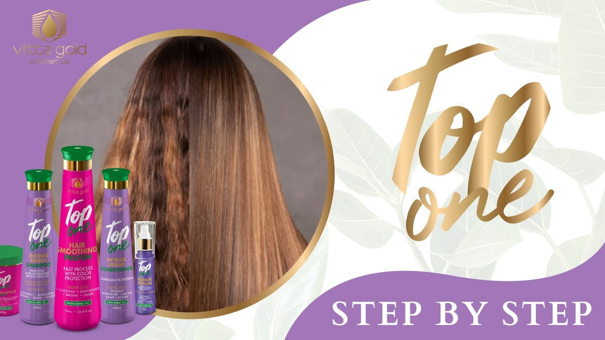 Lissage Brésilien Top One Protéine Vitta Gold – Kératine, Tanin & Huiles